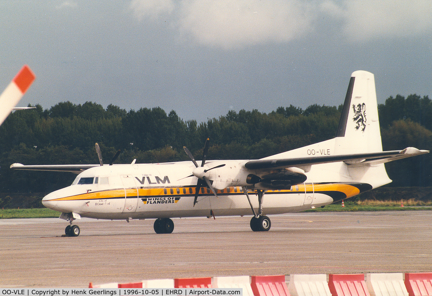 OO-VLE, 1988 Fokker 50 C/N 20132, VLM at Rotterdam Airport