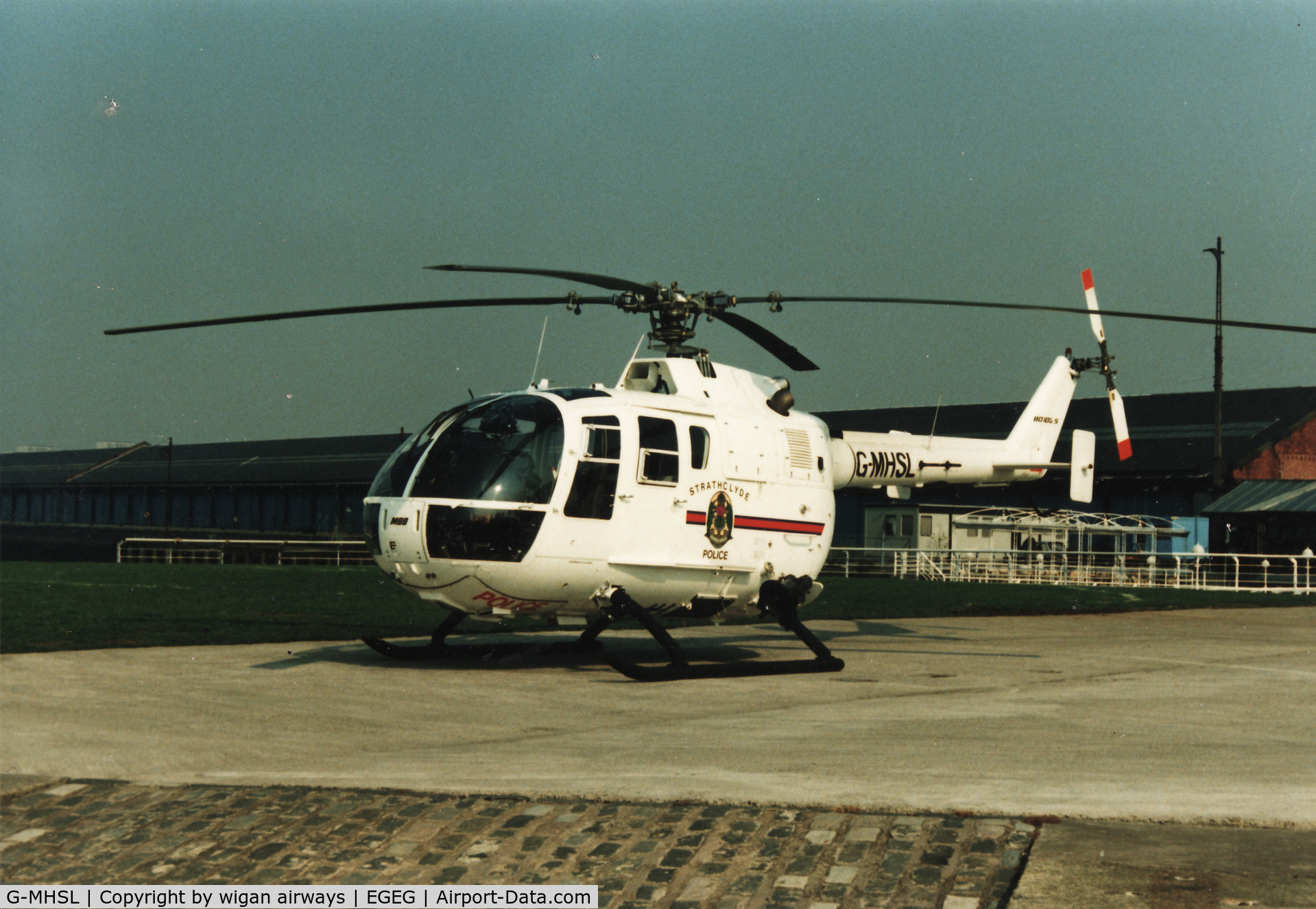 G-MHSL, 1990 MBB Bo.105DBS-4 C/N S-819, in service with the Strathclyde Police