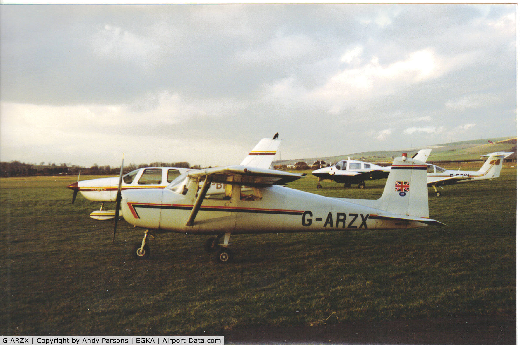 G-ARZX, 1962 Cessna 150B C/N 150-59642, Towards the end of its working life in a more modern col scheme (scanned print)