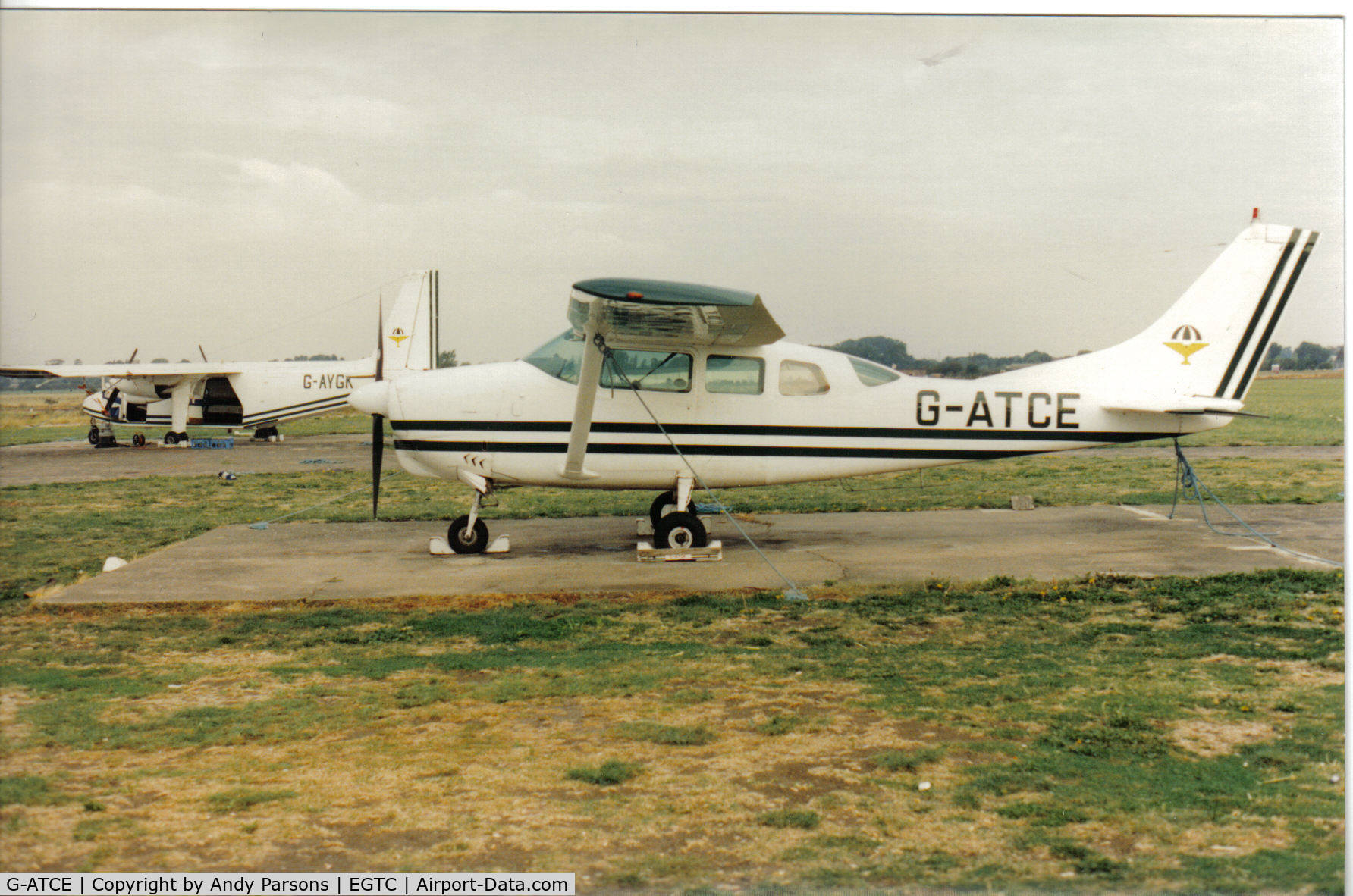 G-ATCE, 1965 Cessna U206 Super Skywagon C/N U206-0380, Taken at an early Cranfield PFA Rally (scanned print)