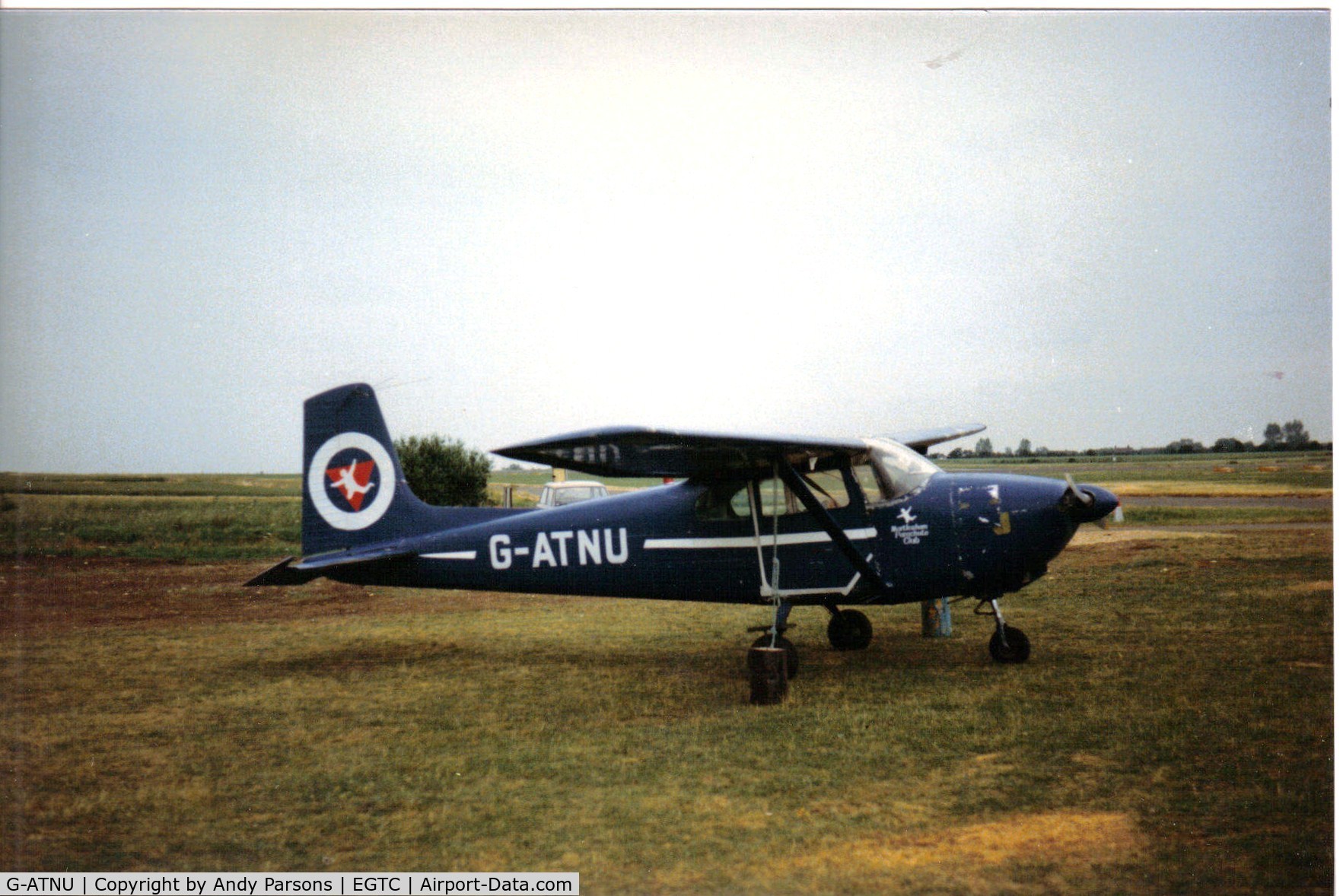 G-ATNU, 1957 Cessna 182A Skylane C/N 34078, Taken at an early Cranfield PFA Rallye in use as a para dropper (scannrd print)