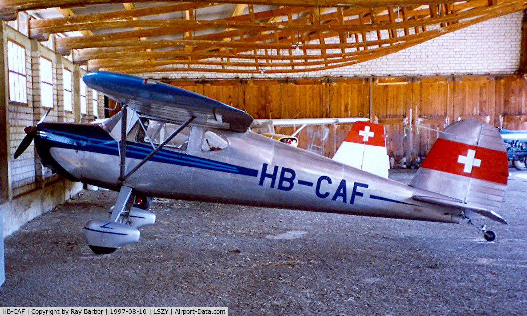 HB-CAF, 1947 Cessna 140 C/N 12839, Cessna 140 [12839] Porrentruy~HB 10/08/1997.