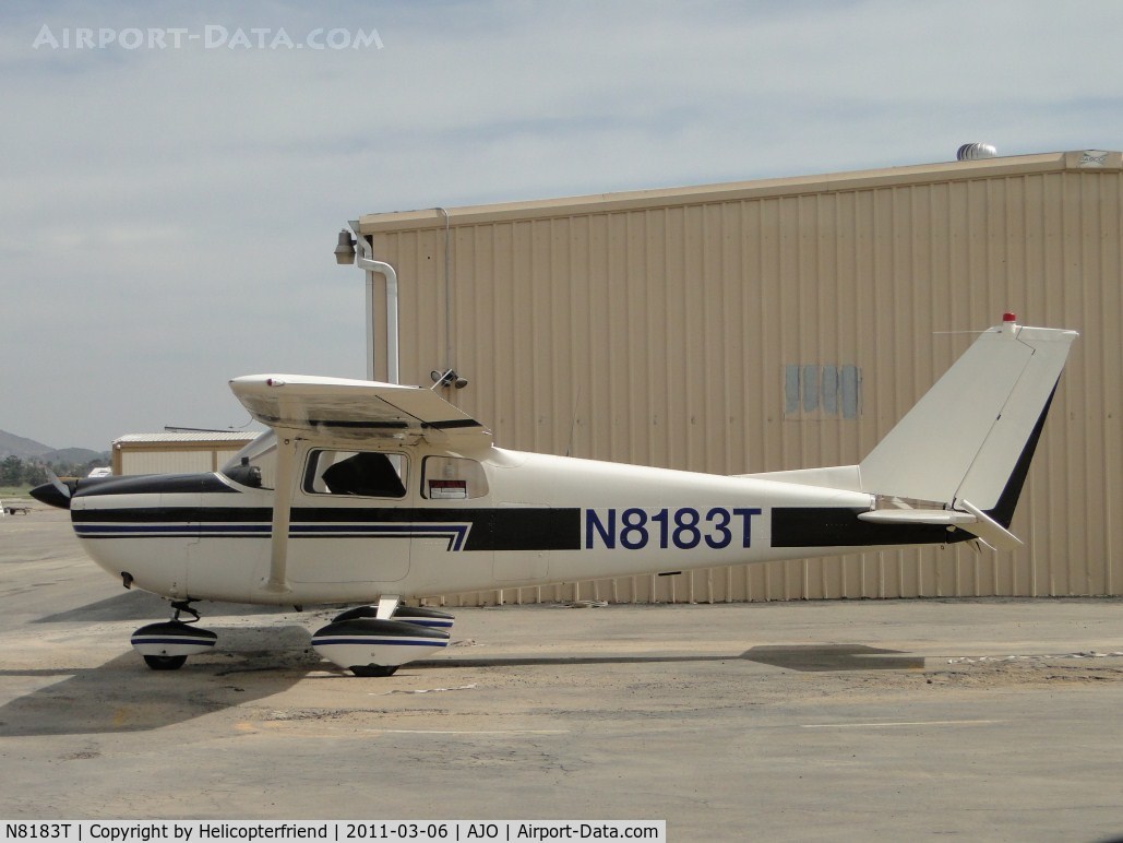 N8183T, 1960 Cessna 175B Skylark C/N 17556883, Parked next to a hanger