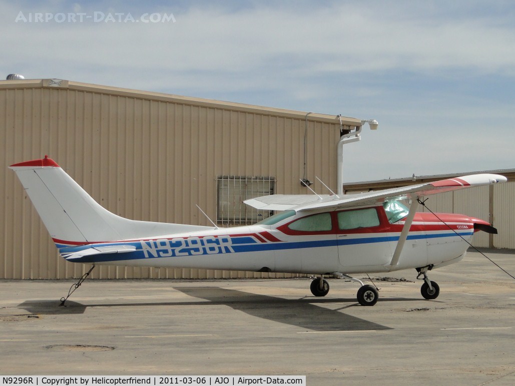 N9296R, 1978 Cessna R182 Skylane RG C/N R18200683, Covered, tied down and parked by a hanger
