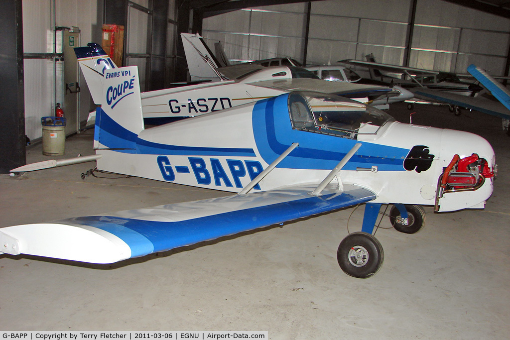 G-BAPP, 1974 Evans VP-1 Coupe C/N PFA 1580, 1974 Drybanski Mj And Crow N EVANS VP-1, c/n: PFA 1580 at Full Sutton