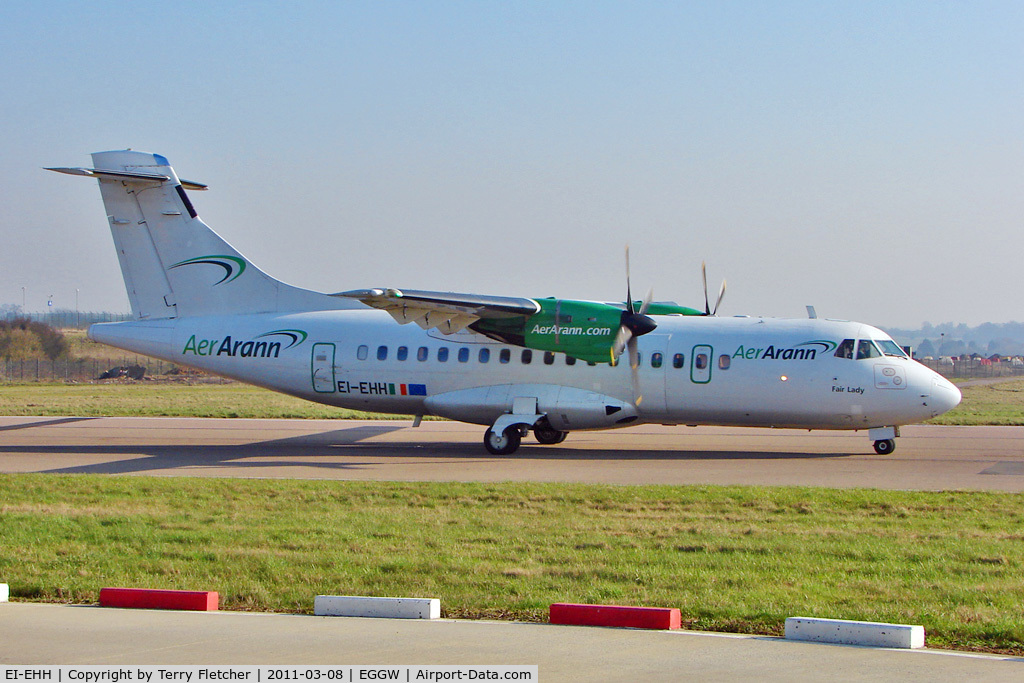 EI-EHH, 1990 ATR 42-300 C/N 196, Aer Arran 1990 ATR 42-300, c/n: 196 at Luton