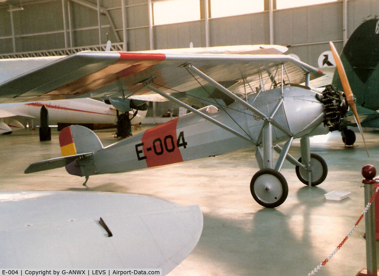 E-004, Morane-Saulnier MS-181 C/N Not found E-004, Morane of the Spanish Air Force, preserved at the Spanish Aircraft Museum, 1996