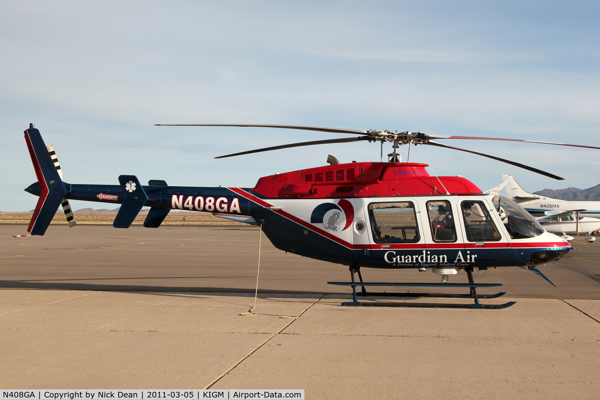 N408GA, 1999 Bell 407 C/N 53392, KIGM
