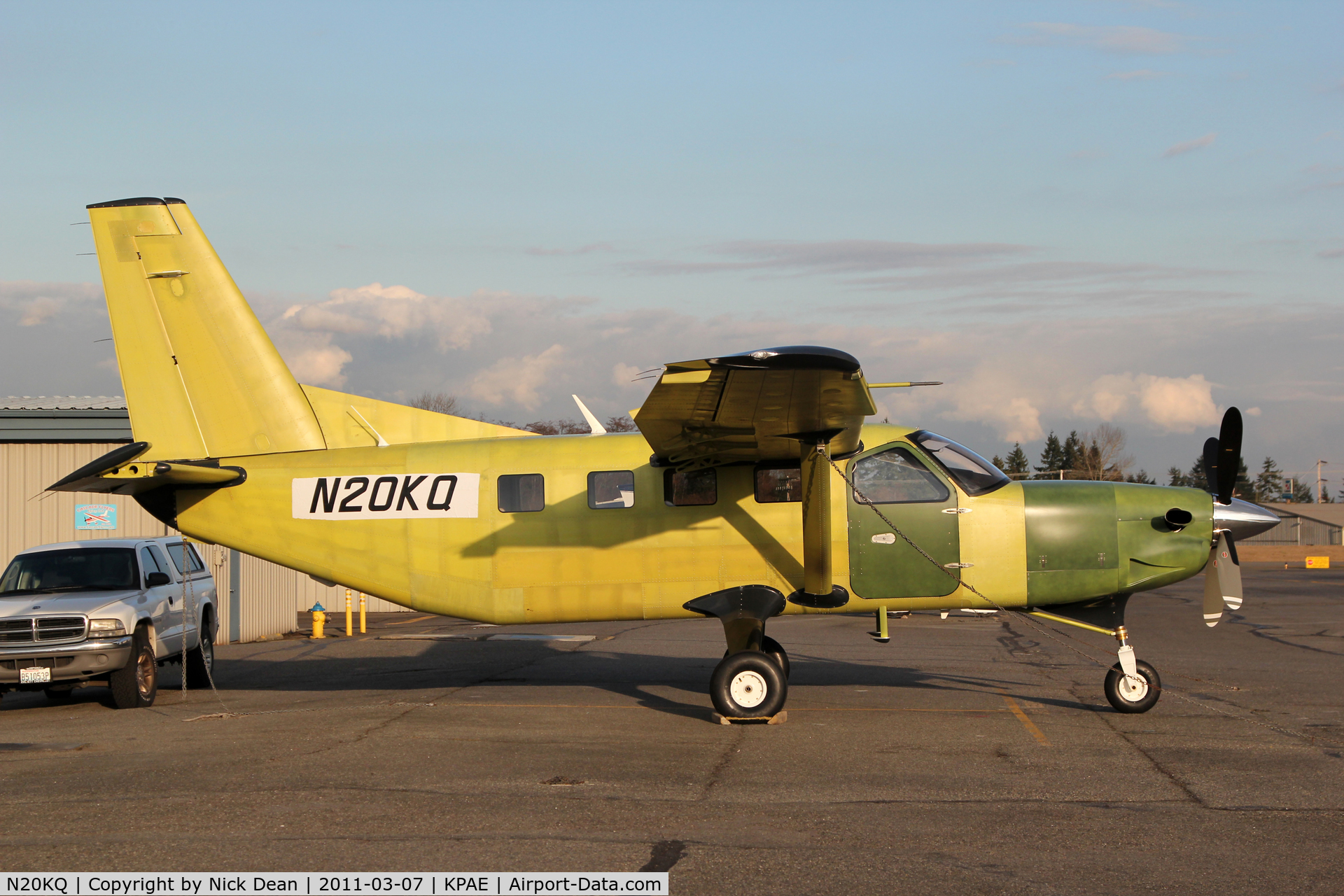 N20KQ, 2011 Quest Kodiak 100 C/N 100-0052, KPAE ferry reg N20KQ used again for bringing 100-0052 over from Sandpoint Idaho for paint at Sunquest Air Specialties