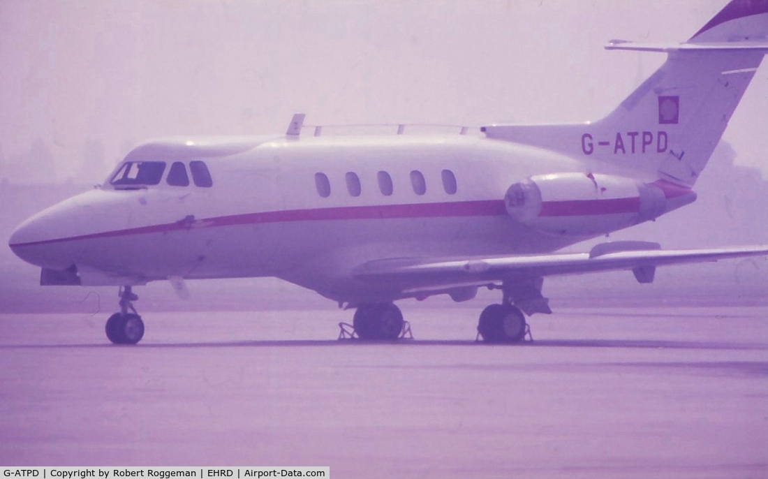 G-ATPD, 1966 Hawker Siddeley HS.125 Series 1B/522 C/N 25085, shell.Late 1960's.