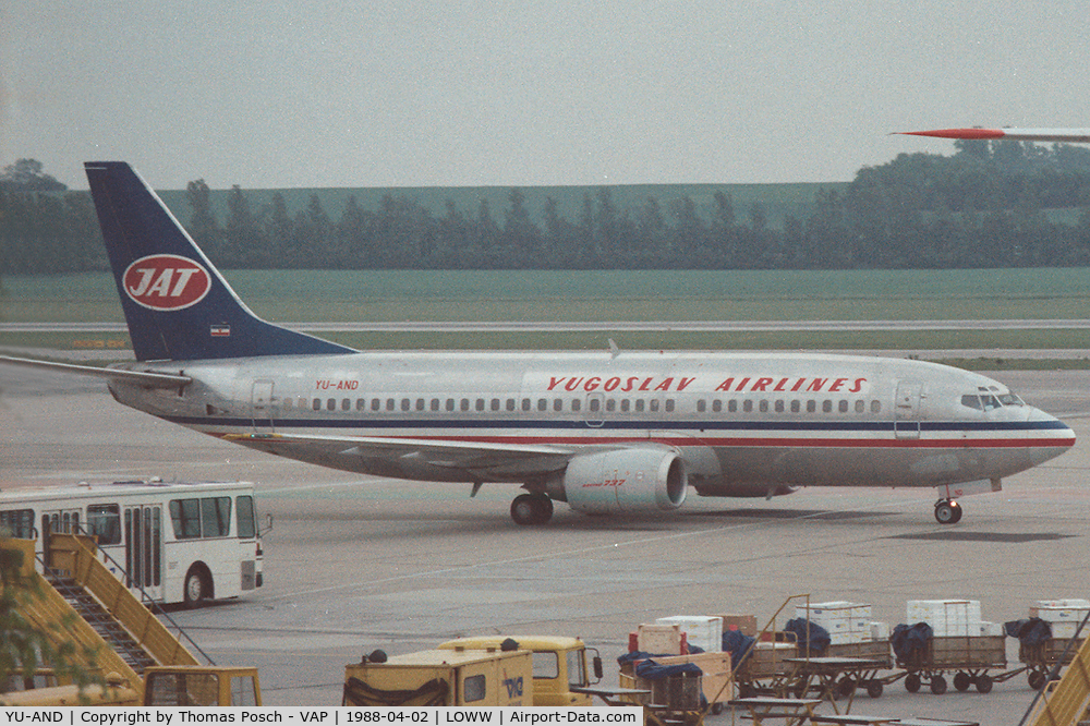 YU-AND, 1985 Boeing 737-3H9 C/N 23329/1134, JAT - Yugoslav Airlines
