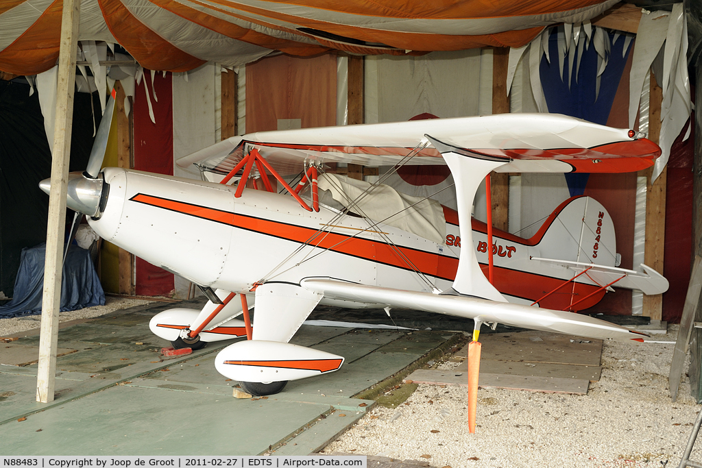 N88483, 1977 Steen Skybolt C/N 01 (N88483), stored in a shed in the local museum. I wonder whether it's still airworthy.