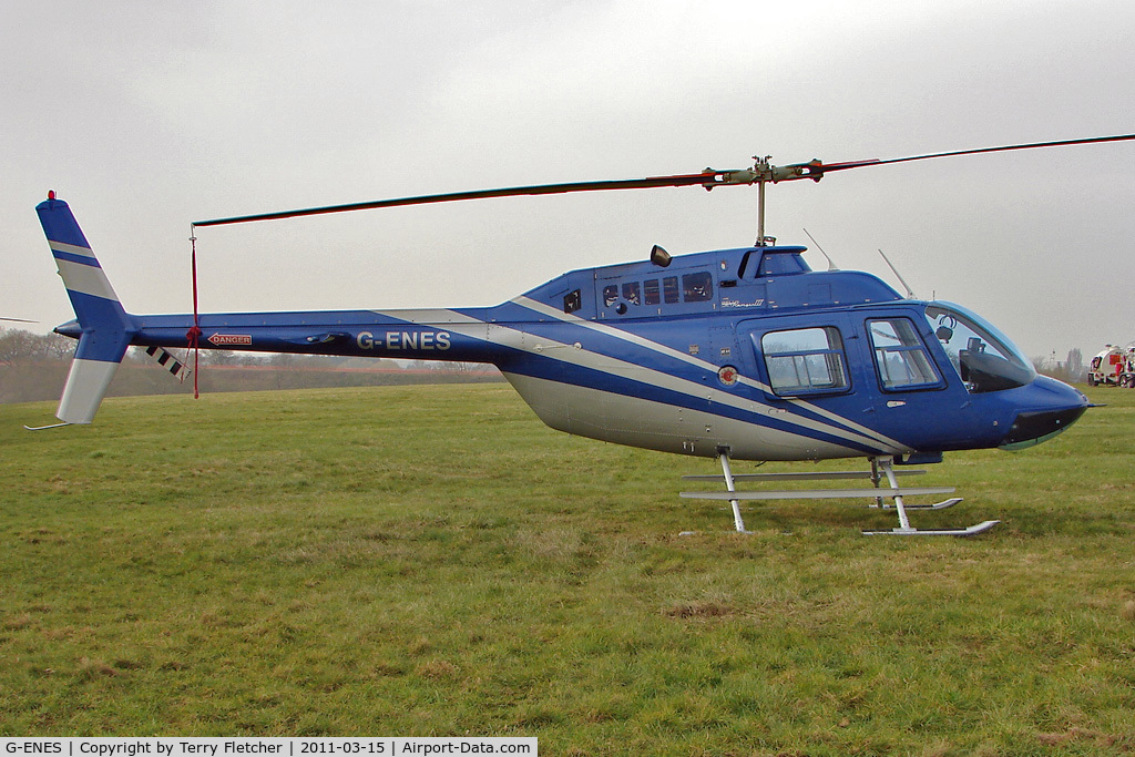 G-ENES, 2006 Bell 206B-3 Jet Ranger III C/N 4601, Visitor to Day 1 of the 2011 Cheltenham Horseracing Festival