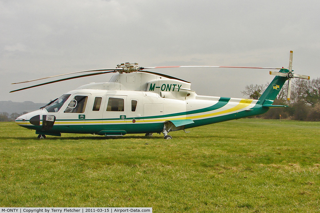 M-ONTY, 2007 Sikorsky S-76C C/N 760696, Visitor to Day 1 of the 2011 Cheltenham Horseracing Festival