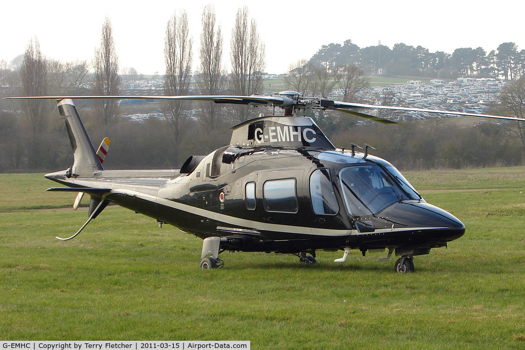 G-EMHC, 2008 Agusta A-109E Power C/N 11721, Visitor to Day 1 of the 2011 Cheltenham Horseracing Festival