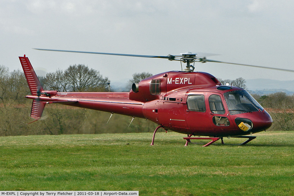 M-EXPL, 1999 Aerospatiale AS-355N Ecureuil 2 C/N 5667, A visitor to Cheltenham Racecourse on 2011 Gold Cup Day