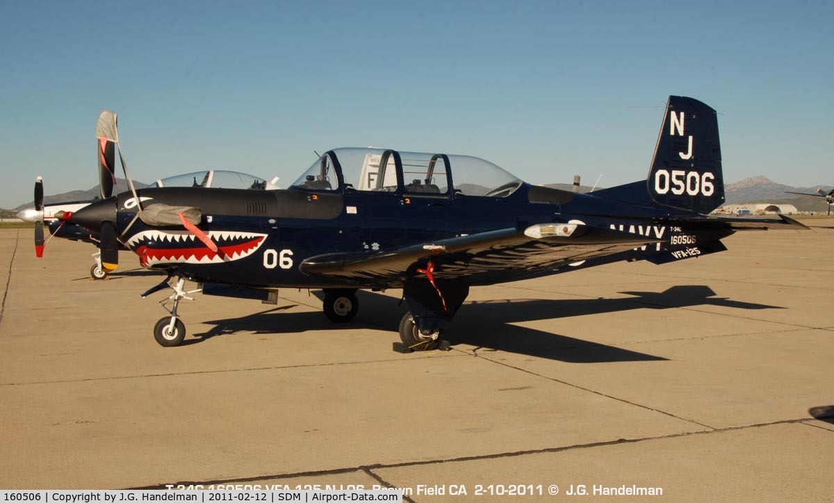 160506, Beech T-34C Turbo Mentor C/N GL-63, at Brown Field CA