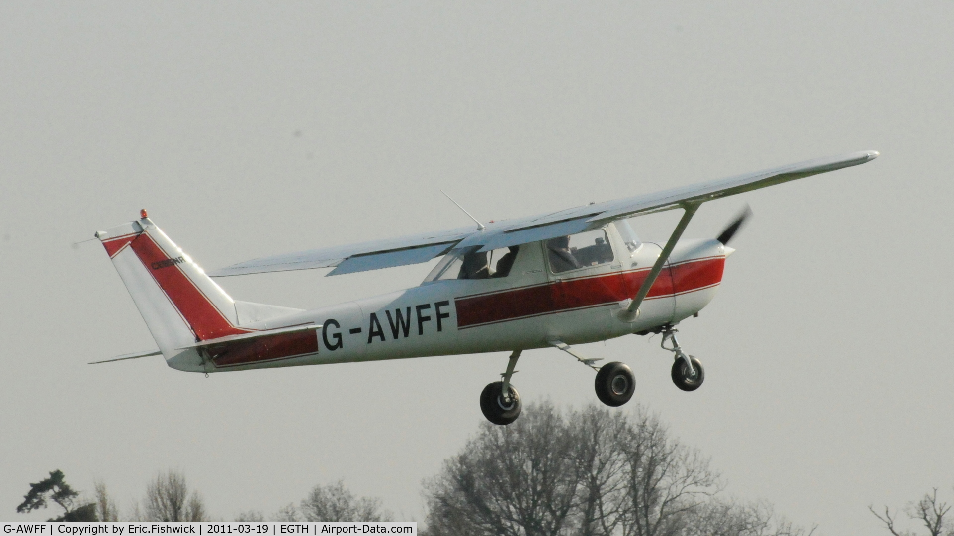 G-AWFF, 1968 Reims F150H C/N 0280, G-AWFF departing Shuttleworth (Old Warden) Aerodrome.