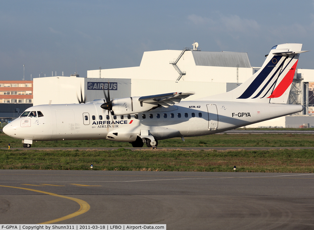 F-GPYA, 1995 ATR 42-500 C/N 457, Taxiing to the General Aviation area after overhaul...