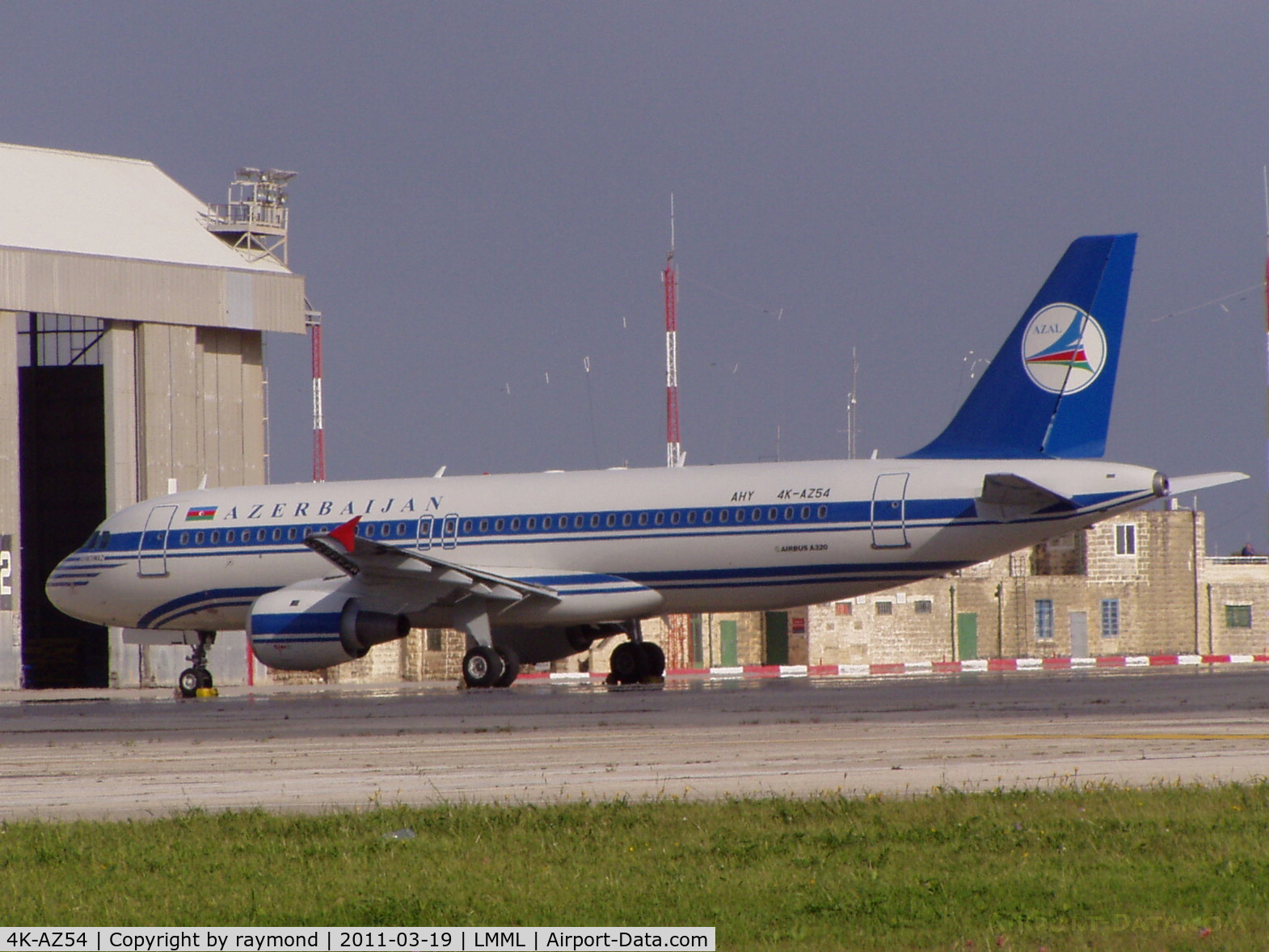 4K-AZ54, 1992 Airbus A320-211 C/N 331, A320 4K-AZ54 of Azerbaijan Airlines after a routine check at the Lufthansa Technik Malta.