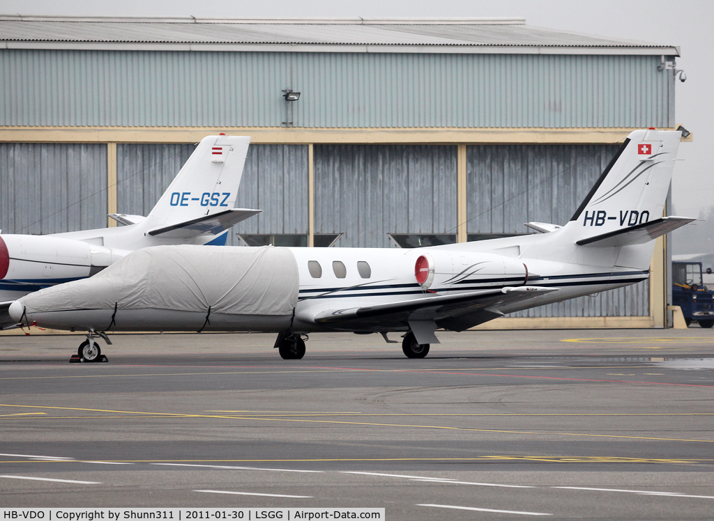 HB-VDO, 1979 Cessna 551 Citation II/SP C/N 551-0133, Parked at General Aviation area in new c/s...