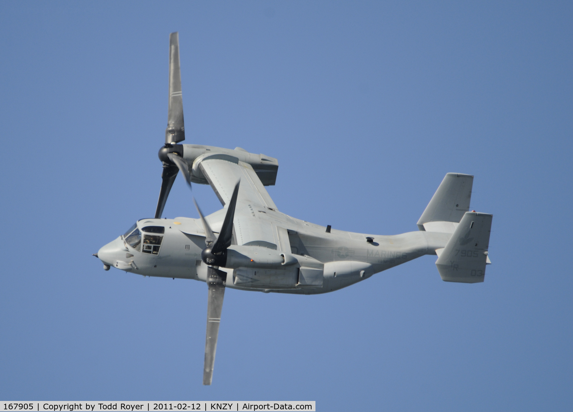 167905, Bell-Boeing MV-22B Osprey C/N D0114, Osprey fly by