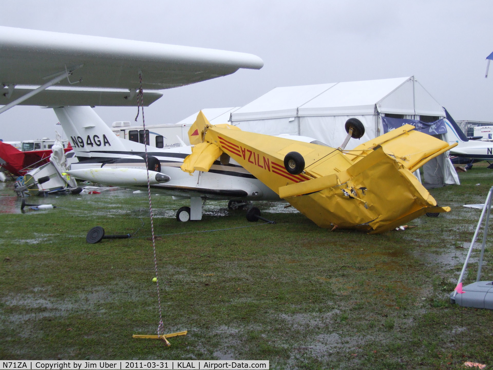 N71ZA, Zenith STOL CH-701 C/N 7-7186, A reaL bad day at the Zenith booth...
This is just an hour or so after what was described as a tornado came rolling through.