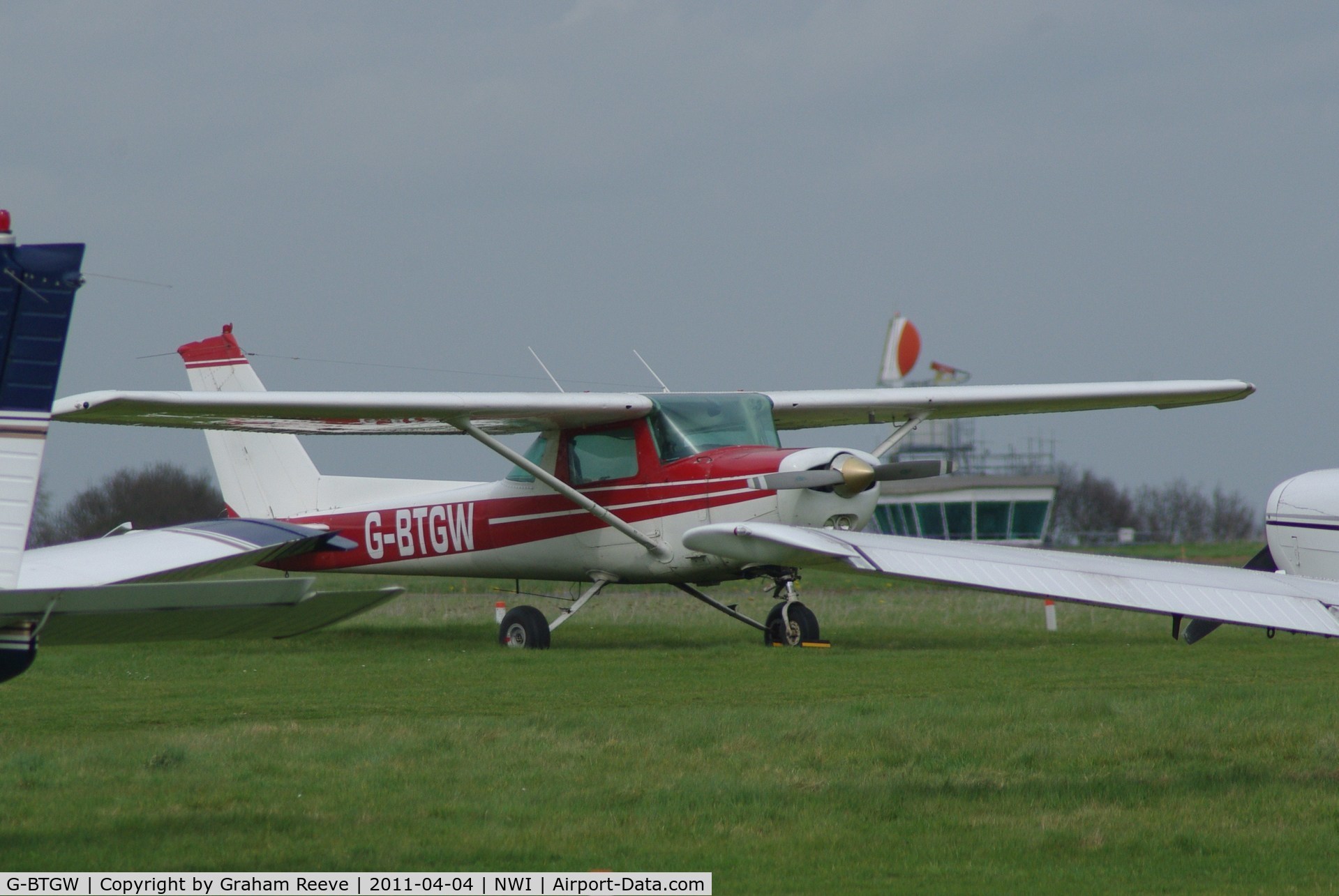 G-BTGW, 1979 Cessna 152 C/N 15279812, Hidden amongst other parked aircraft.