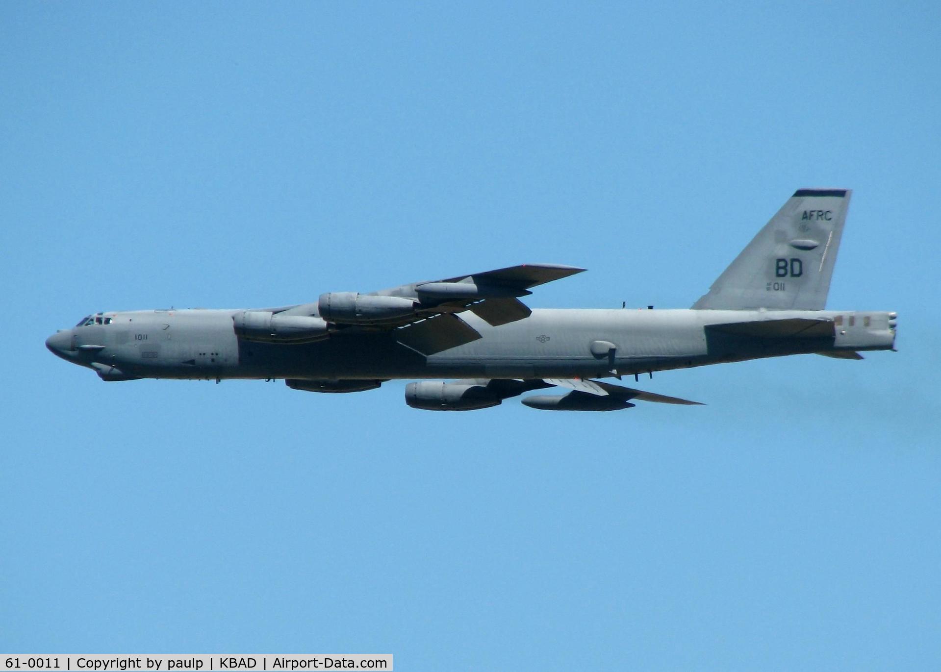 61-0011, 1961 Boeing B-52H Stratofortress C/N 464438, Off of Rwy 33 at Barksdale Air Force Base.