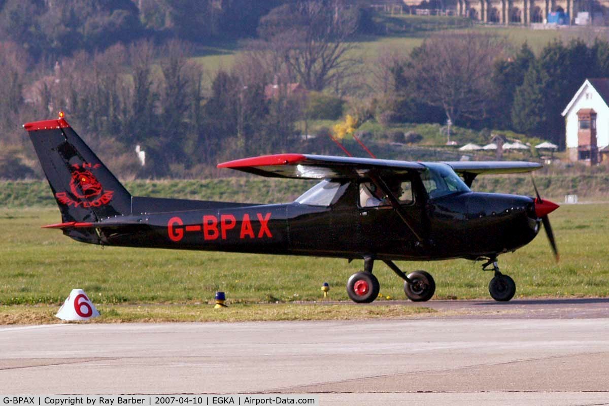 G-BPAX, 1975 Cessna 150M C/N 150-77401, Cessna 150M [150-77401] Shoreham~G 10/04/2007. WFU after ground collision with G-CDEK  on 06-06-2010.