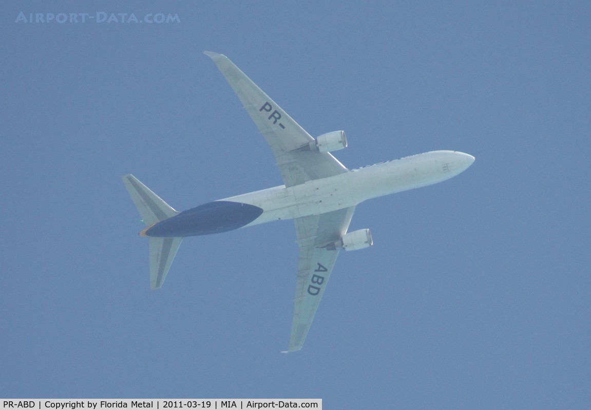 PR-ABD, 2005 Boeing 767-316F C/N 34245, ABSA Cargo 767-300 departing over the lighthouse on Key Biscayne