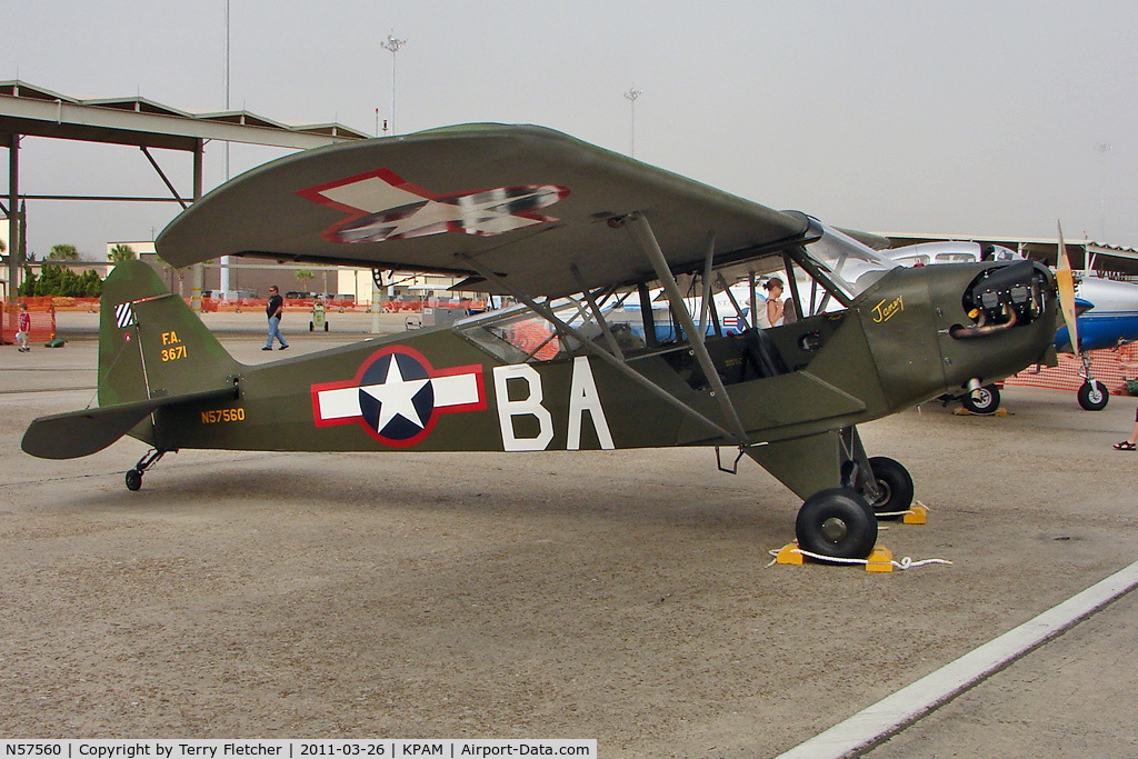 N57560, 1943 Piper J3C-65 Cub C/N 10146, At Tyndall AFB - 2011 Gulf Coast Salute Show
