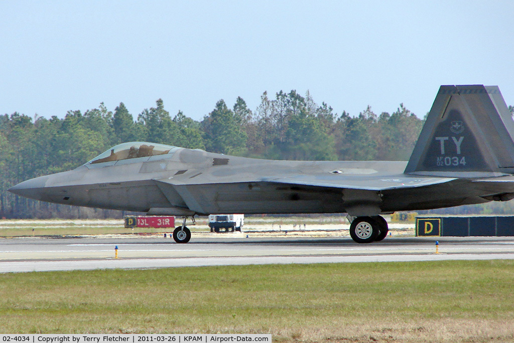 02-4034, 2002 Lockheed Martin F/A-22A Raptor C/N 4034, At Tyndall AFB - 2011 Gulf Coast Salute Show