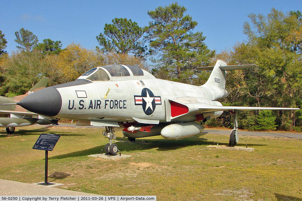 56-0250, 1956 McDonnell F-101B-55-MC Voodoo C/N 238, On display at the Air Force Armament Museum at Eglin Air Force Base , Fort Walton , Florida