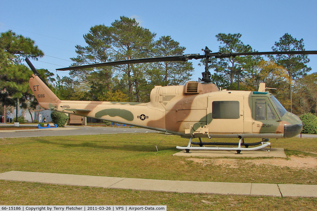 66-15186, 1966 Bell UH-1M Iroquois C/N 1914, On display at the Air Force Armament Museum at Eglin Air Force Base , Fort Walton , Florida