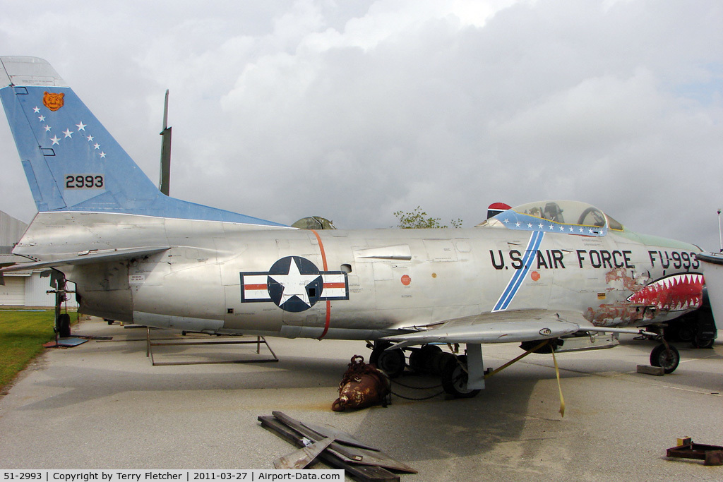 51-2993, North American F-86L Sabre C/N 177-50, Displayed at Battleship Memorial Park , Mobile