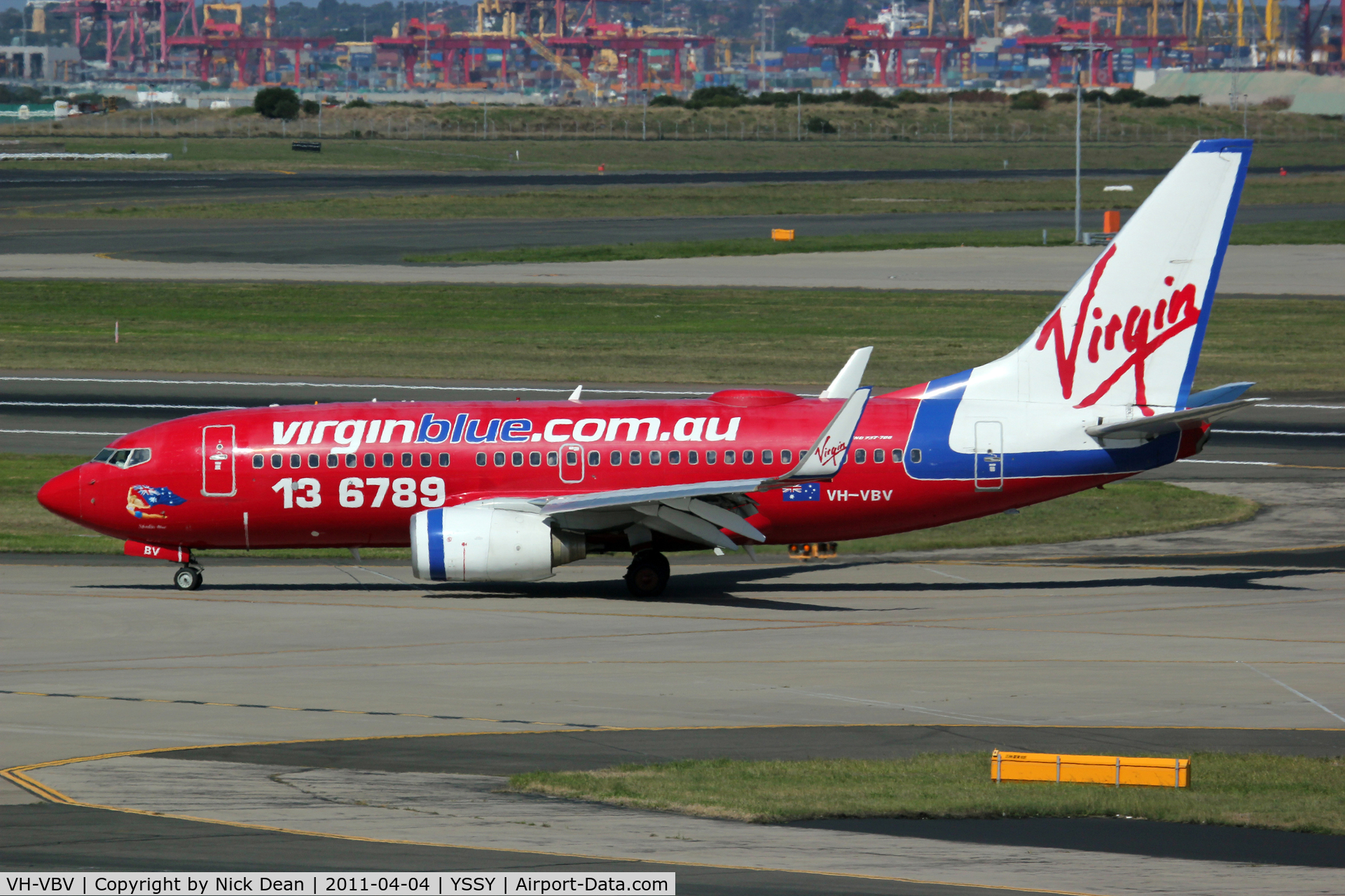 VH-VBV, 2003 Boeing 737-7BK C/N 33015, YSSY Shot from the ANZ lounge.