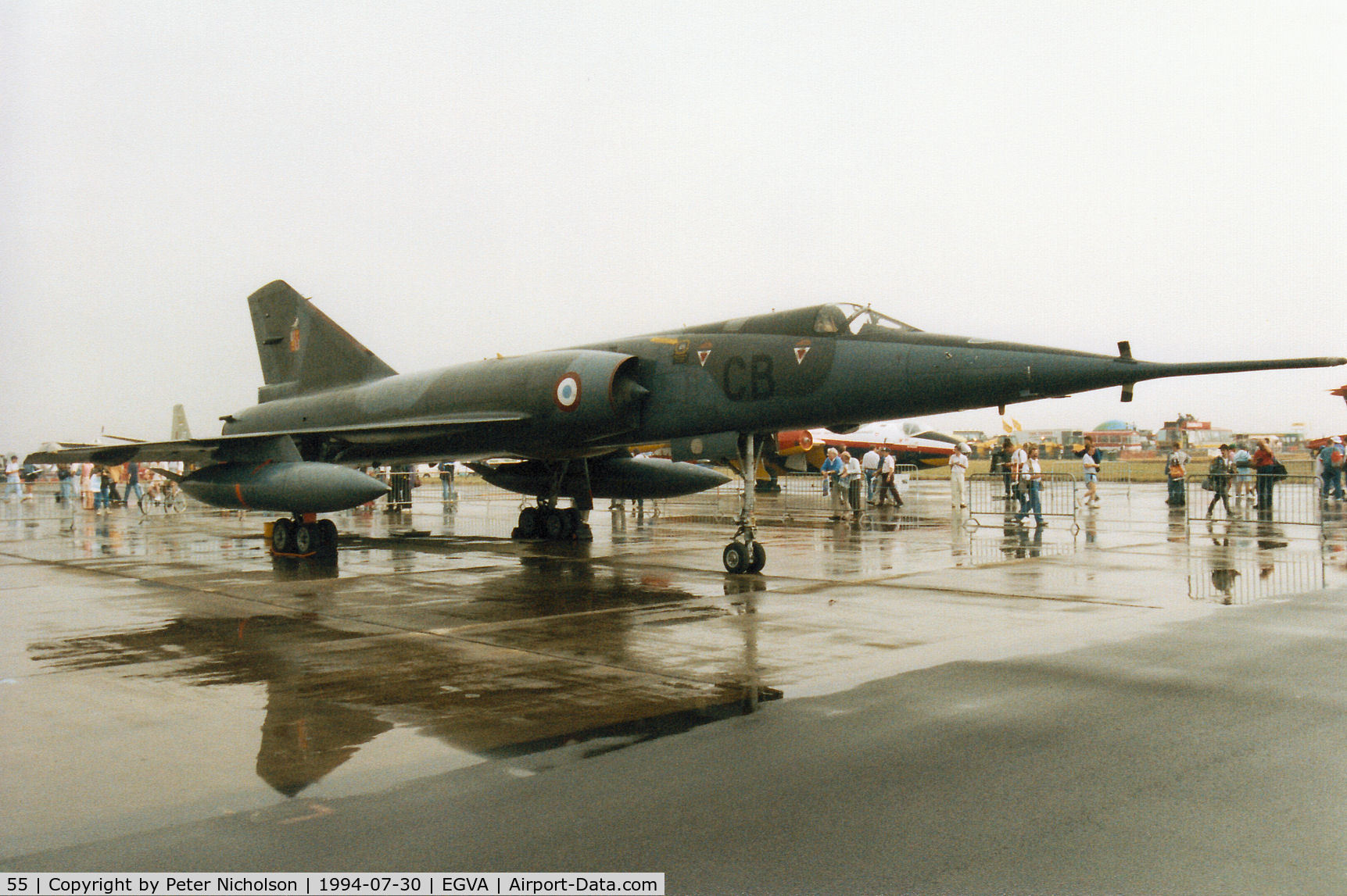 55, Dassault Mirage IVP C/N 55, Mirage IVP, callsign French Air Force 1490, of EB01.091 on display at the 1994 Intnl Air Tattoo at RAF Fairford.