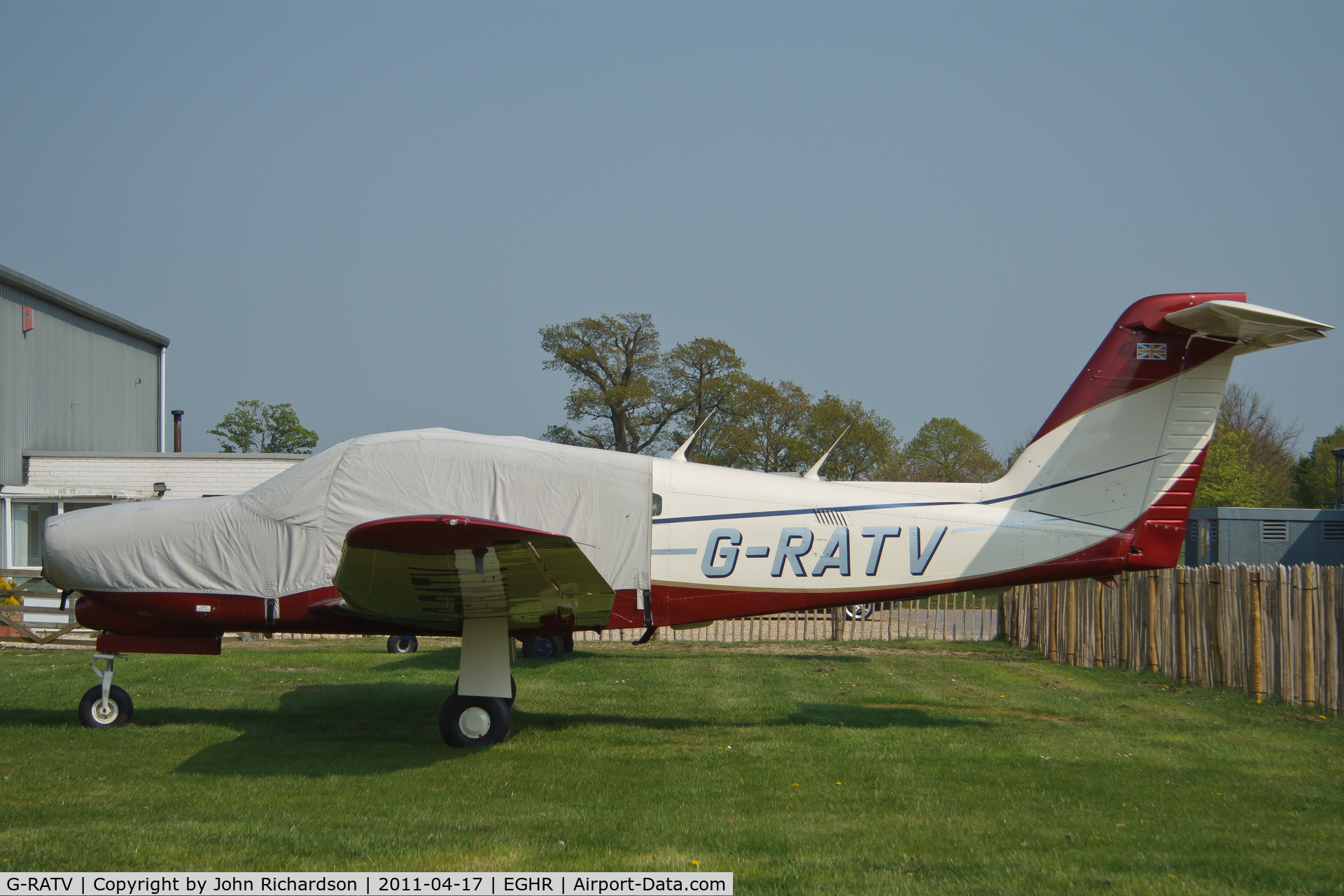 G-RATV, 1983 Piper PA-28RT-201T Turbo Arrow IV Arrow IV C/N 28R-8431005, Under wraps and minus prop