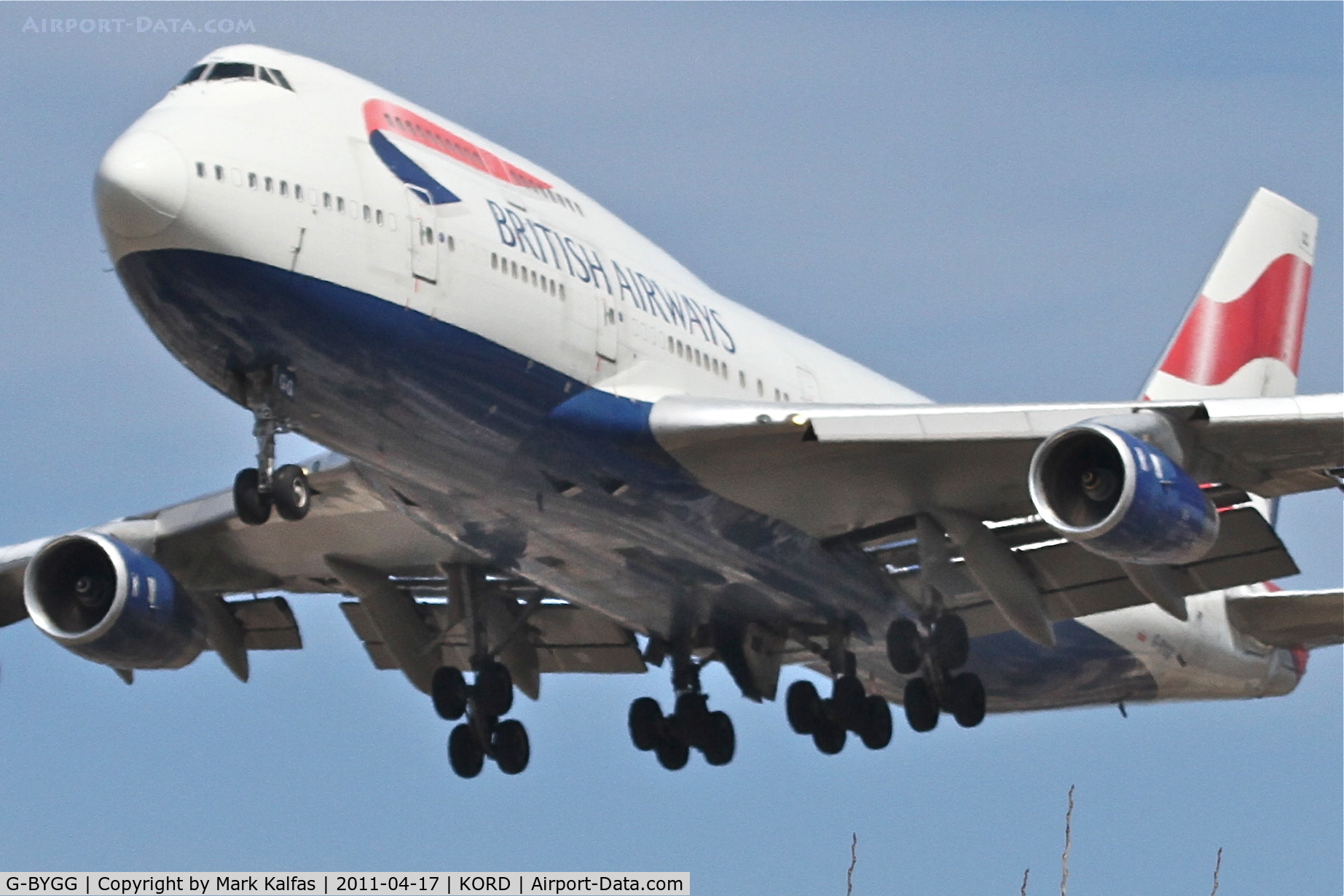 G-BYGG, 1999 Boeing 747-436 C/N 28859, British Airways Boeing 747-436, BAW295 arriving from EGLL, RWY 28 KORD.