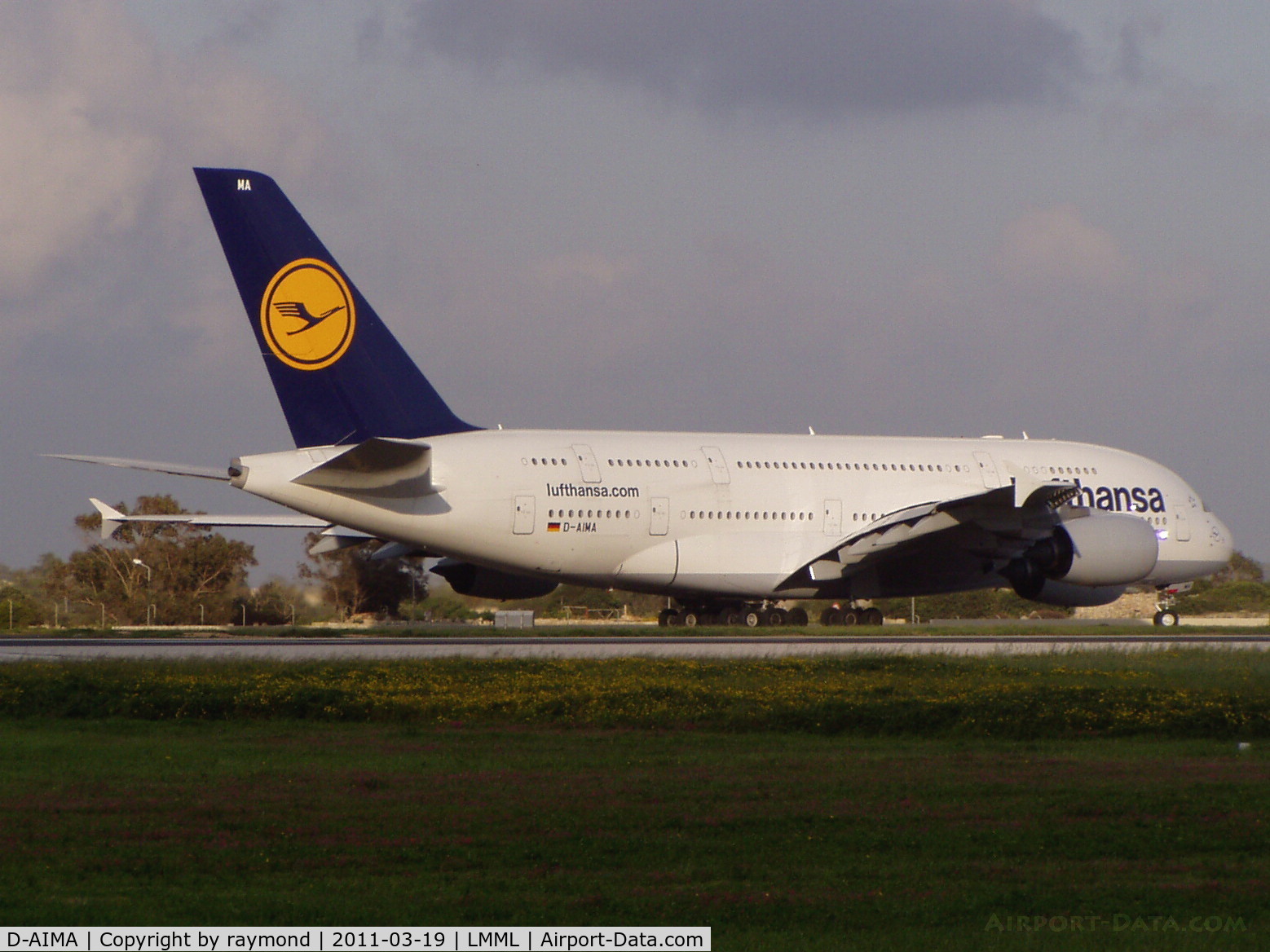 D-AIMA, 2010 Airbus A380-841 C/N 038, A380  D-AIMA Lufthansa, being the first A380 to land in Malta.