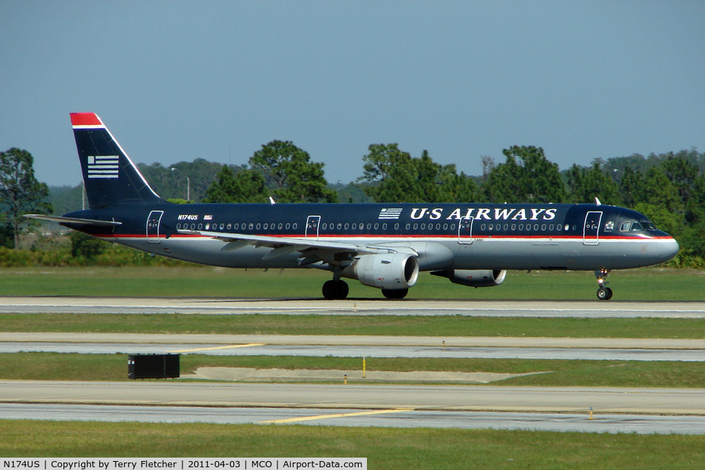N174US, 2001 Airbus A321-211 C/N 1492, US Airways Airbus A321-211, c/n: 1492