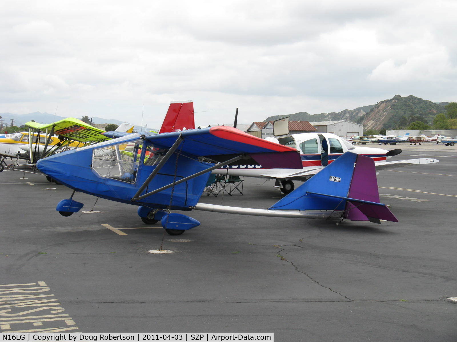 N16LG, 1997 Griffith Layton D LDG HAWK C/N 10LDG, 1997 Griffith LDG HAWK, Rotax 503 2 cylinder two stroke 52 Hp pusher engine, arrived from CMA in transient parking
