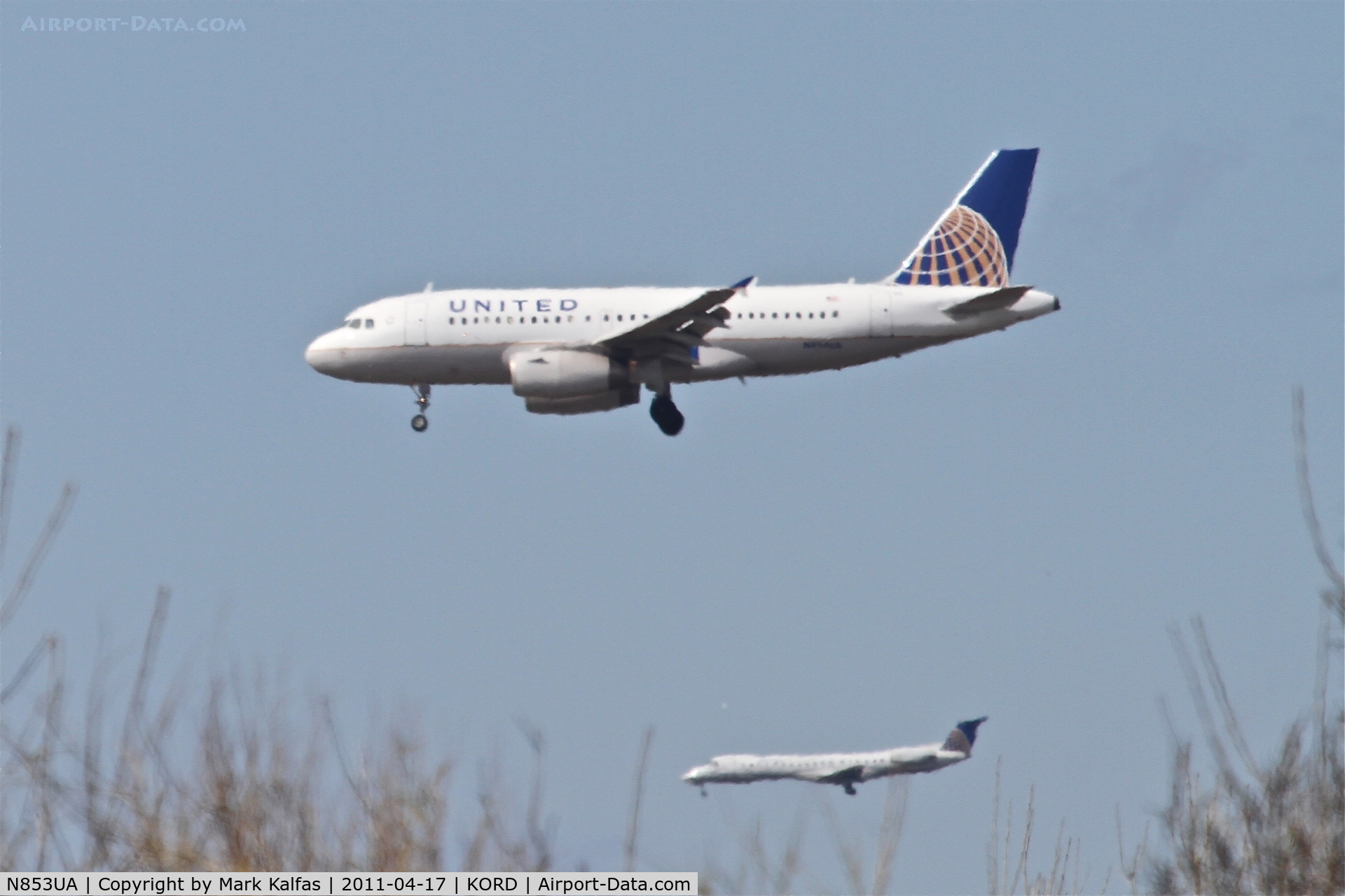 N853UA, 2002 Airbus A319-131 C/N 1688, United Airlines Airbus A319-131, UAL672 arriving fro KBWI, RWY 27L KORD.