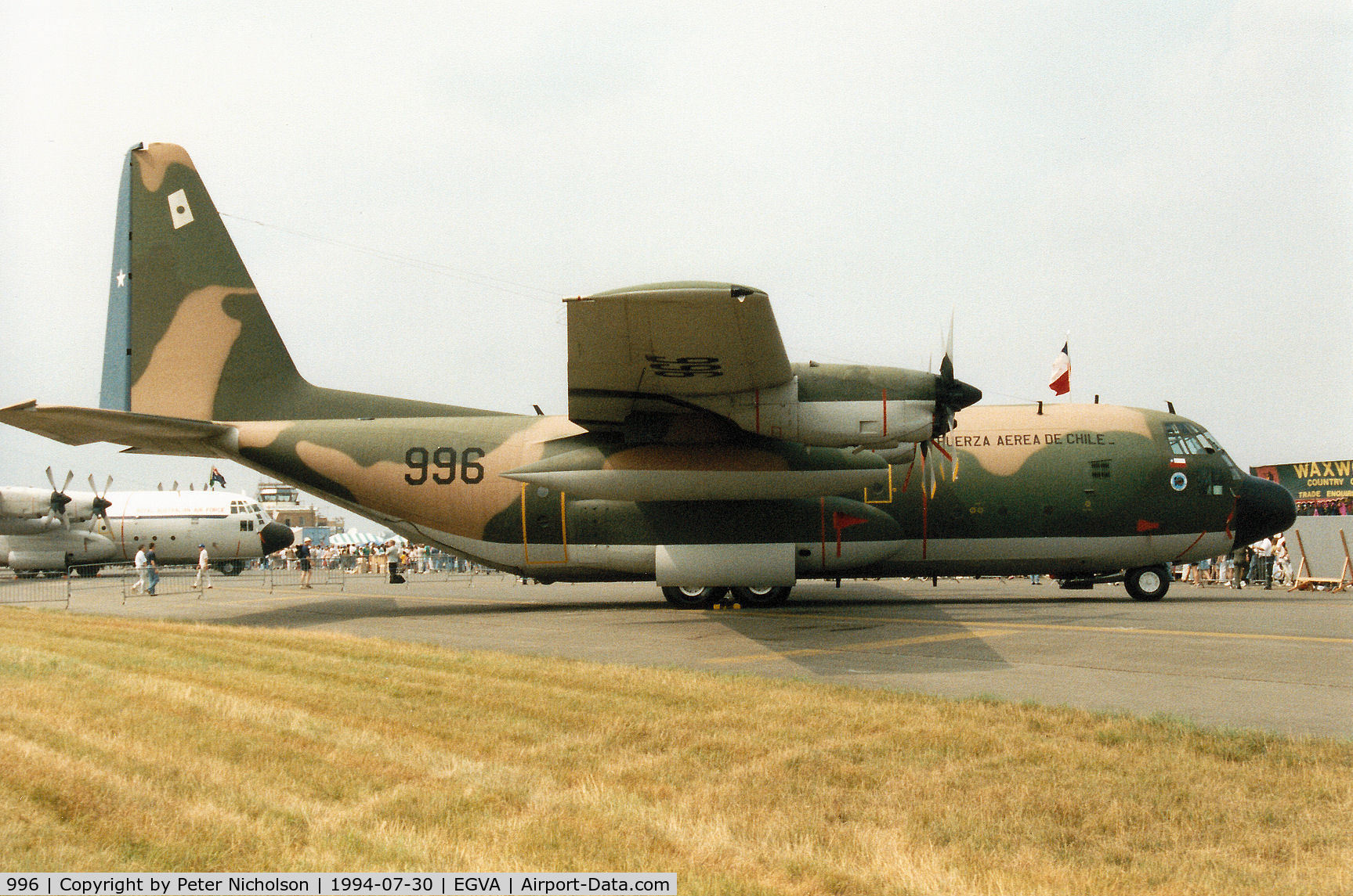 996, 1972 Lockheed C-130H Hercules C/N 382-4496, C-130H Hercules of Grupo 10 of the Chilean Air Force on display at the 1994 Intnl Air Tattoo at RAF Fairford.