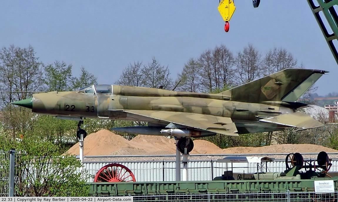 22 33, Mikoyan-Gurevich MiG-21SPS C/N 94A5202, Mikoyan MiG-21SPS Fishbed [94A5202] Sinsheim Museum~D 22/04/2005