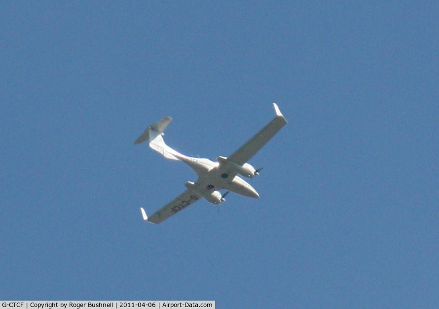 G-CTCF, 2005 Diamond DA-42 Twin Star C/N 42.045, Flying over North Gorley Hampshire U.K.