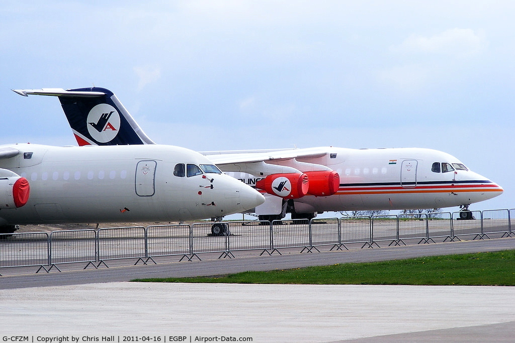 G-CFZM, 1996 British Aerospace Avro 146-RJ85 C/N E2299, will become VT-JJC with Jagson Airlines