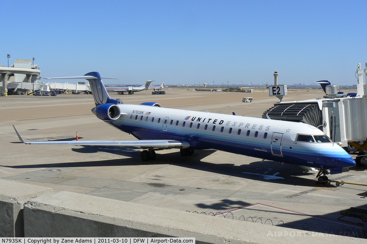 N793SK, 2009 Bombardier CRJ-700 (CL-600-2C10) Regional Jet C/N 10295, United Express at DFW Airport