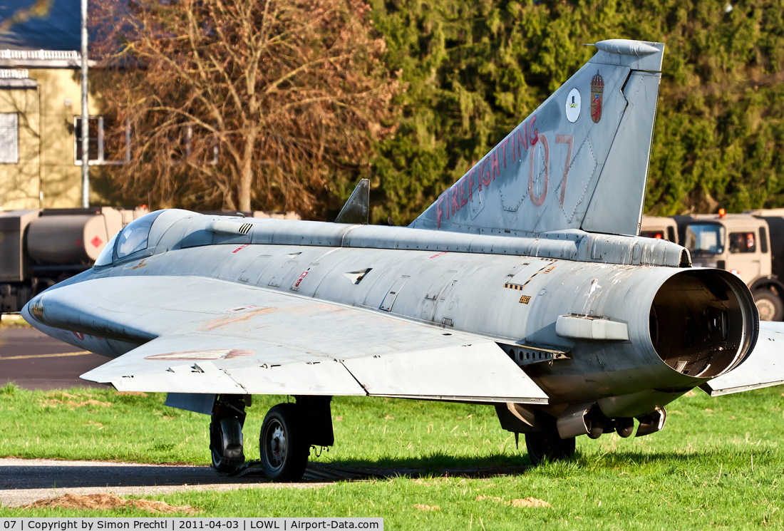 07, Saab J-35Oe MkII Draken C/N 35-1407, 07 @ Hörsching Airbase